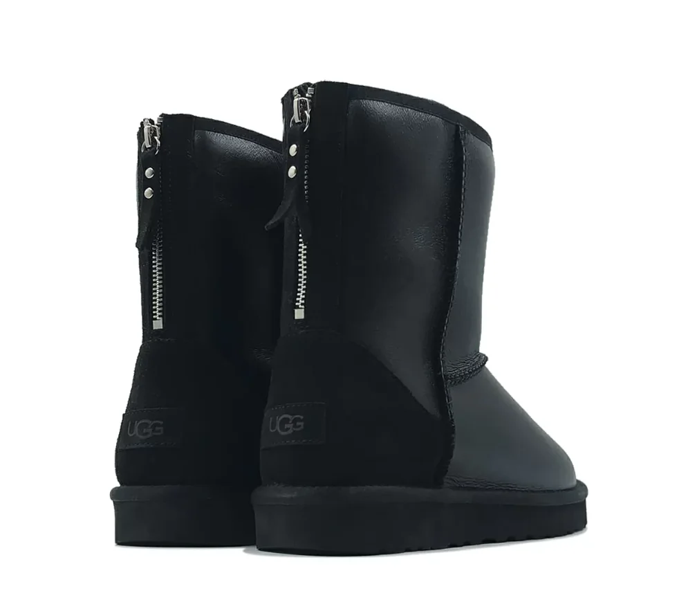 Ugg Mens Classic Short Zip Metallic Black